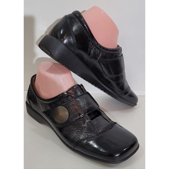 Josef Seibel Kathrin Black Patent Leather Loafers Square Toe Women's EU-39 US-8 - Picture 3 of 10